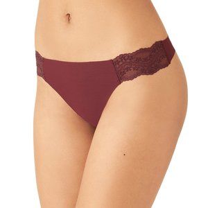 B.Temptd Thong Panties Large Womens Burgundy Side Lace Everyday Underwear 976267